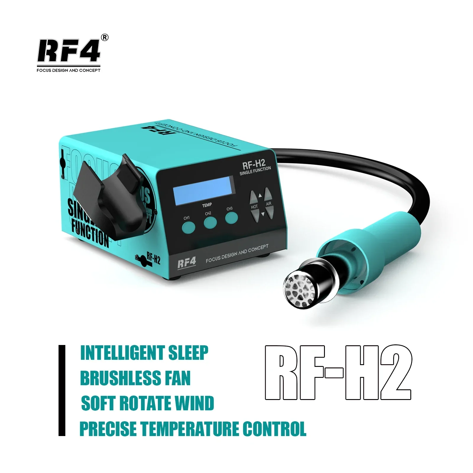RF4 1000W 빠른 디 솔더링 핫 에어 건 솔더링 스테이션 디지털 디스플레이 지능형 BGA 재 작업 스테이션-PCB 칩 수리 RF-H2