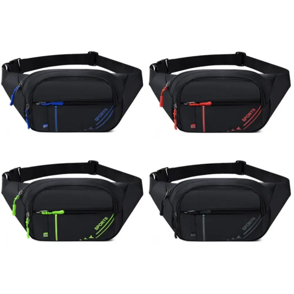 Riñonera deportiva impermeable con múltiples bolsillos, correa de hombro ajustable, riñonera multifuncional, portabilidad de terileno