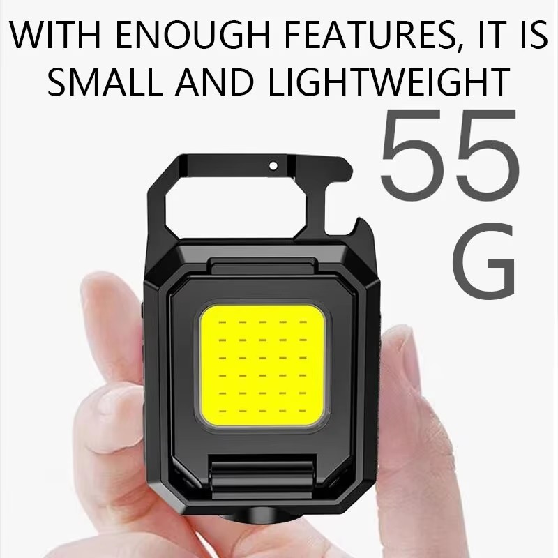 Luz de trabajo de bolsillo XPE 1000LM COB LED Mini llavero luz linterna recargable USB IPX4 impermeable para acampar al aire libre senderismo