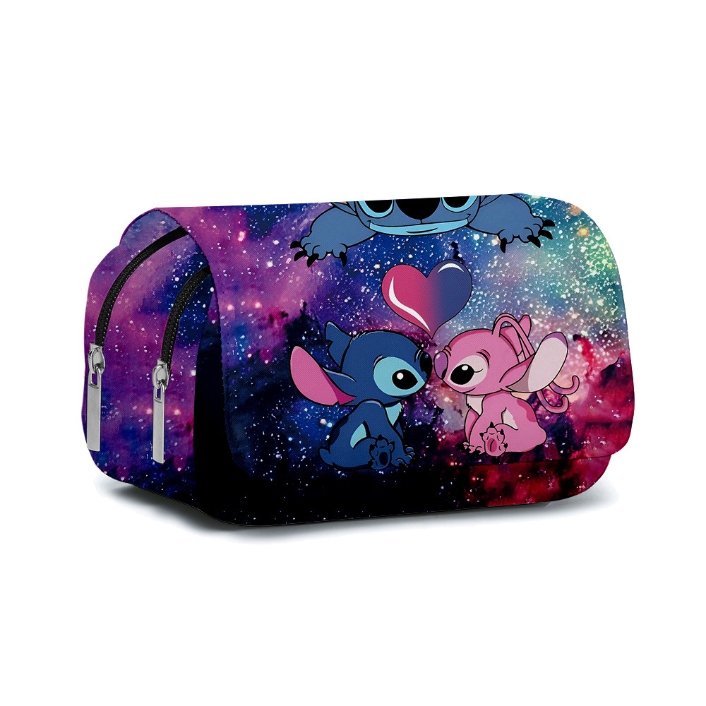 Sac à stylos point, boîte de papeterie, trousse à crayons de grande capacité, dessin animé mignon, sacs à rabat entièrement imprimés, sac d'école pour étudiants