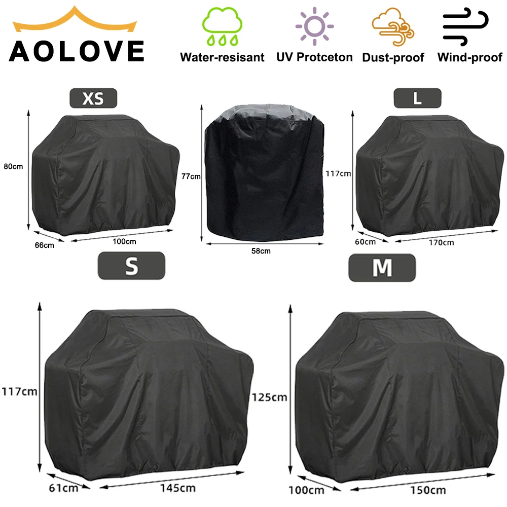 Cubierta de barbacoa para parrilla de barbacoa 190T/210D, antipolvo, impermeable, Weber, cubierta protectora para lluvia al aire libre