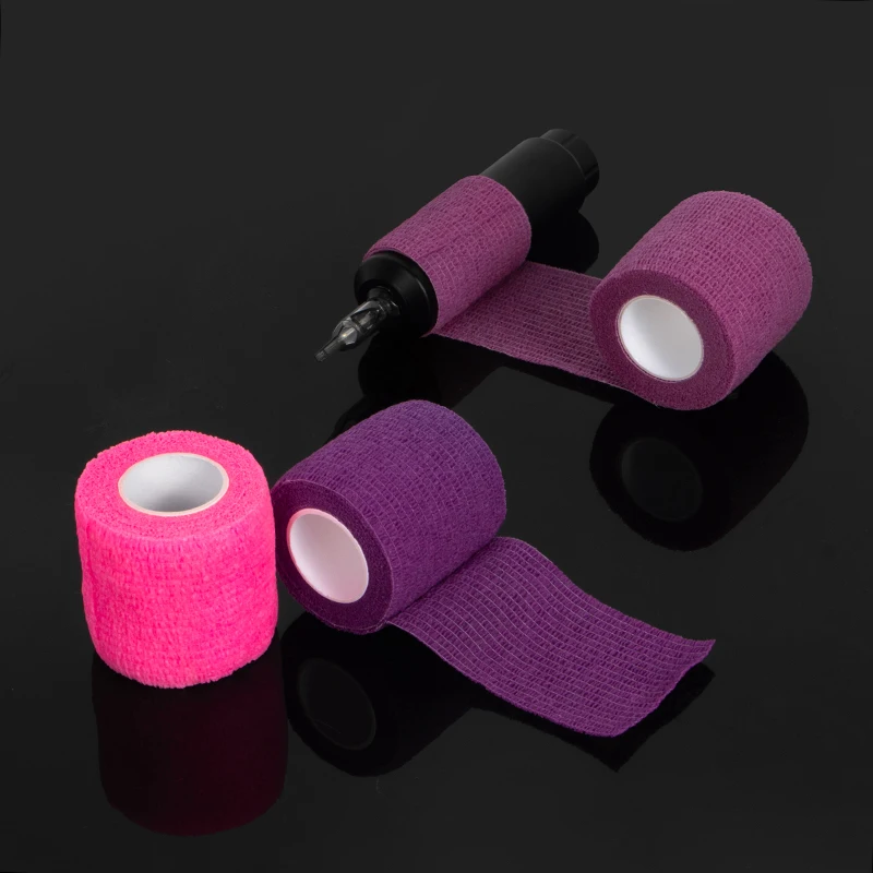 Envolturas coloridas para cubrir el vendaje de agarre del tatuaje, cintas no tejidas, impermeables, autoadhesivas, protección para los dedos, accesorios para tatuajes