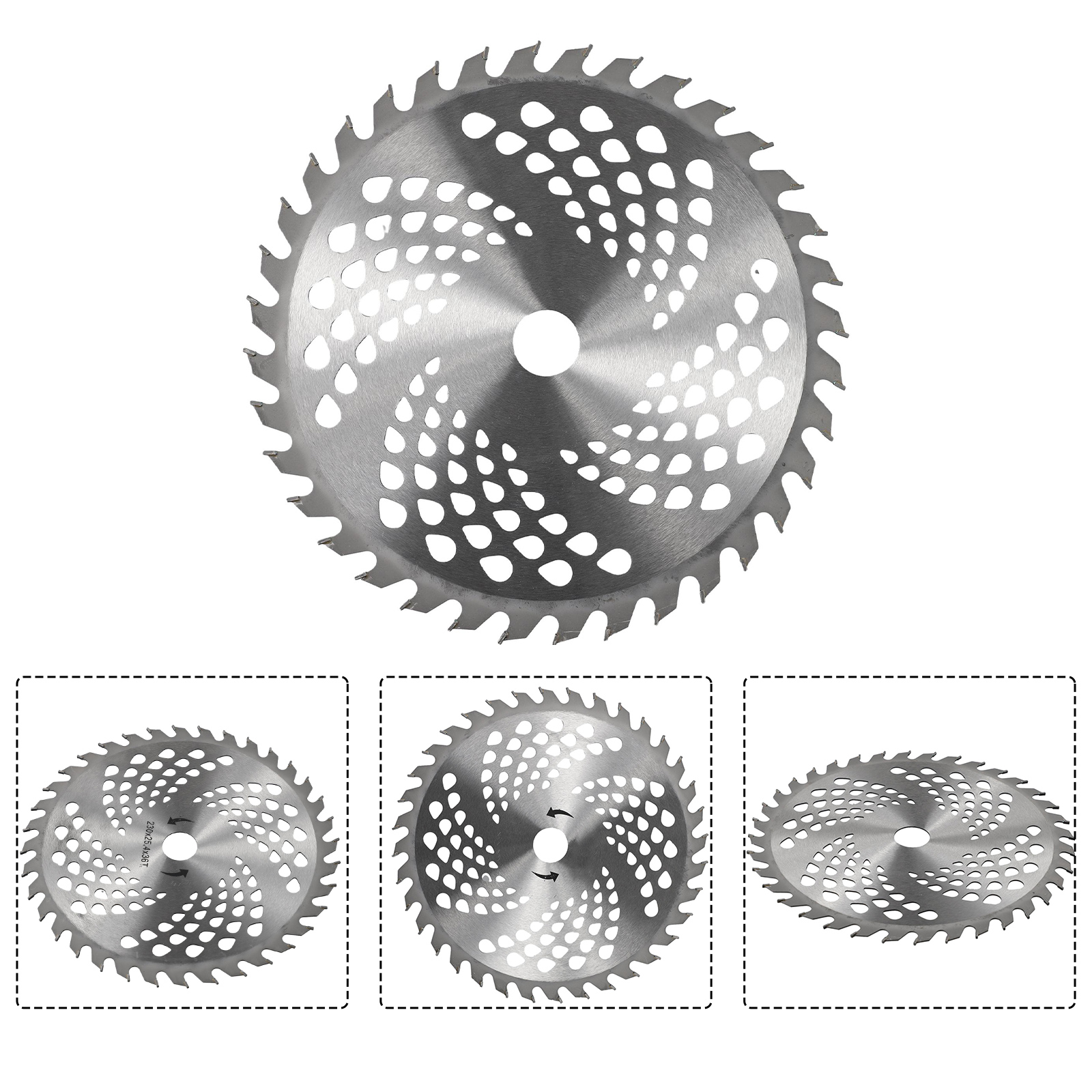 Cabeça de aparador de grama, 9 polegadas, 36 dentes, lâmina de serra, cortador de escova de madeira, disco de corte para jardim, cortador de grama, ferramentas elétricas, 1 peça
