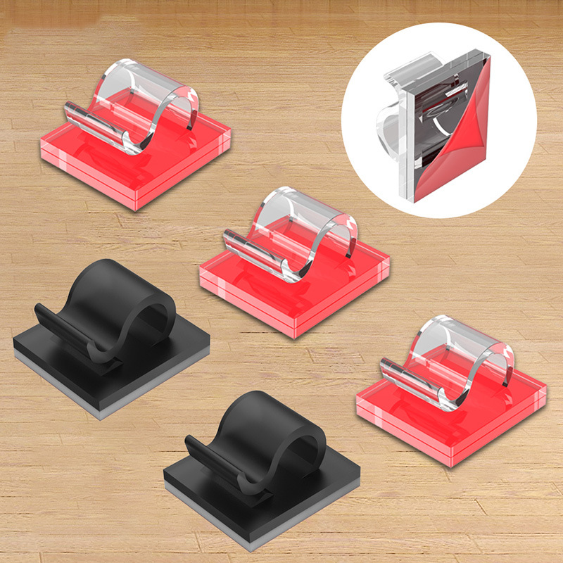 Clips organizadores de cables para carga USB, enrollador de bobina de líneas de datos, soporte de cables montado en la pared, Clip de Cables autoadhesivo, 5-50 Uds.