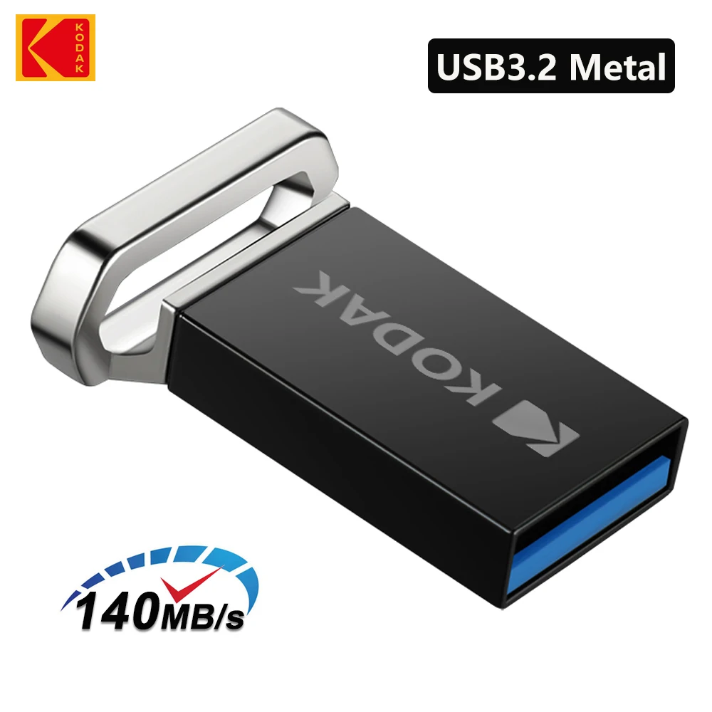 KODAK-Mini clé USB 3.2 K113 en métal haute vitesse, 32GB, 64GB, 128GB, 140 MBumental, pour voiture, ordinateur portable et de bureau