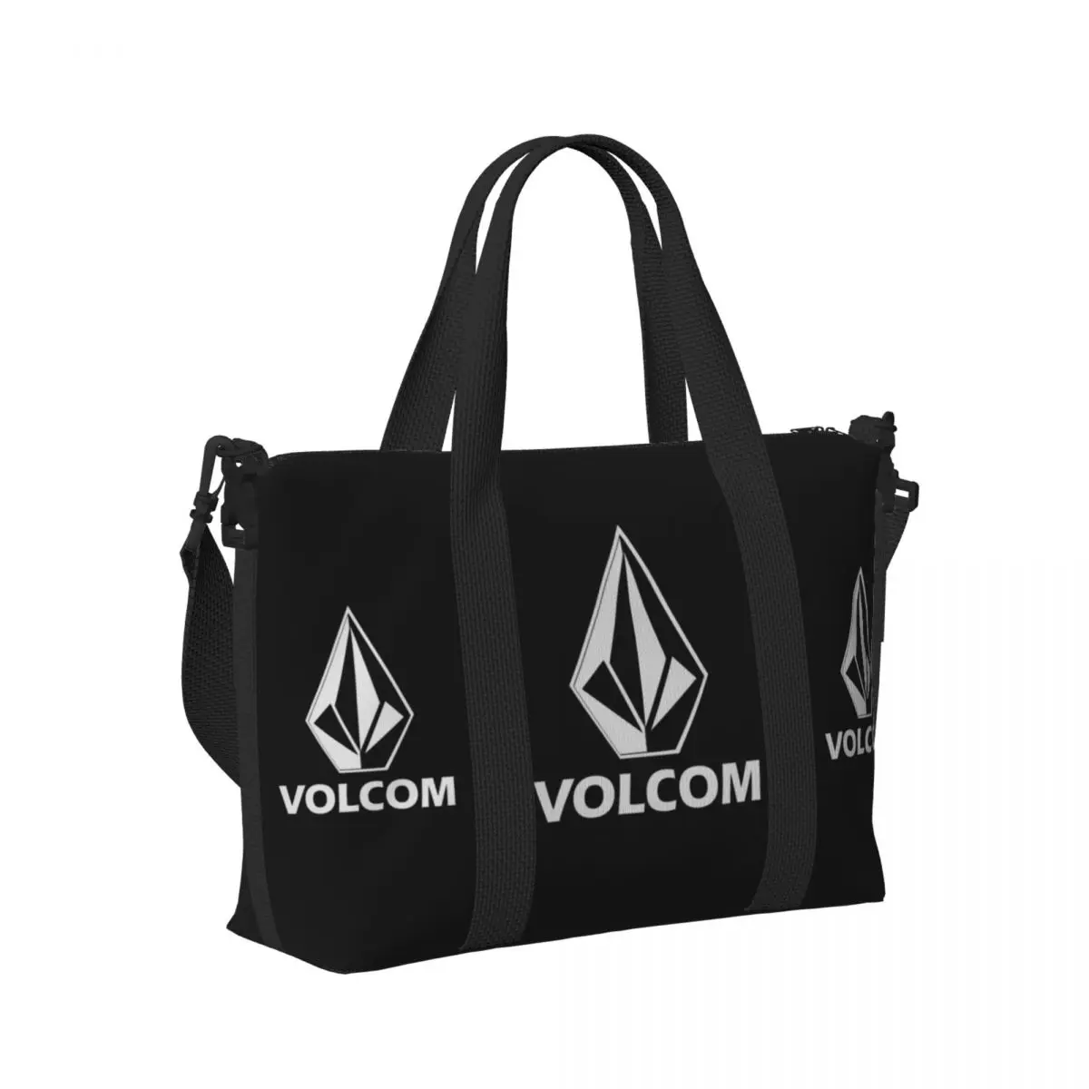 กระเป๋าโท้ตโลโก้ Volcoms แบบกําหนดเองสําหรับผู้หญิงกระเป๋าเดินทางชายหาดยิมความจุขนาดใหญ่