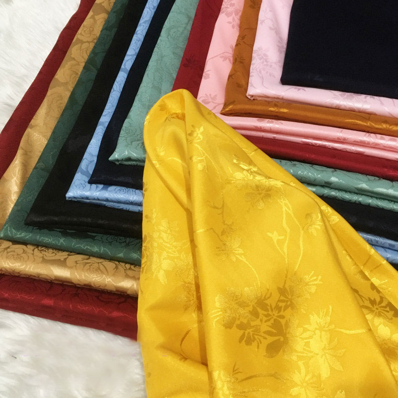 Tecido de cetim jacquard textura de seda macia flor brocado tecido diy vestido roupas cortinas capa de cadeira travesseiro materiais de almofada