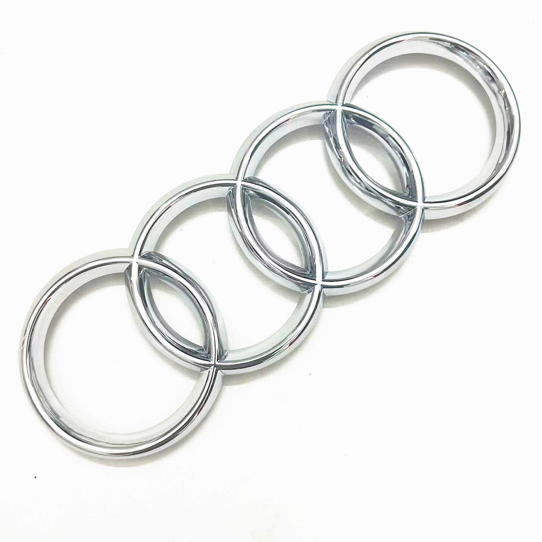 4 anillos ABS capó de coche capó delantero parrilla maletero trasero emblema Logo insignia pegatina para Audi A3 A4 A5 A6 A7 Q2 Q3 Q5 Q8 TT