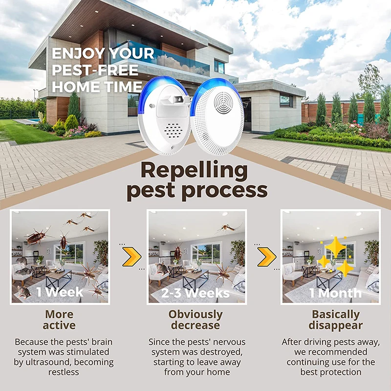 Safe Ultrasonic Pest Repellents Mouse Cockroach Mosquito Insect Repeller Essential Summer Pest Exterminato Pest Reject Repellent