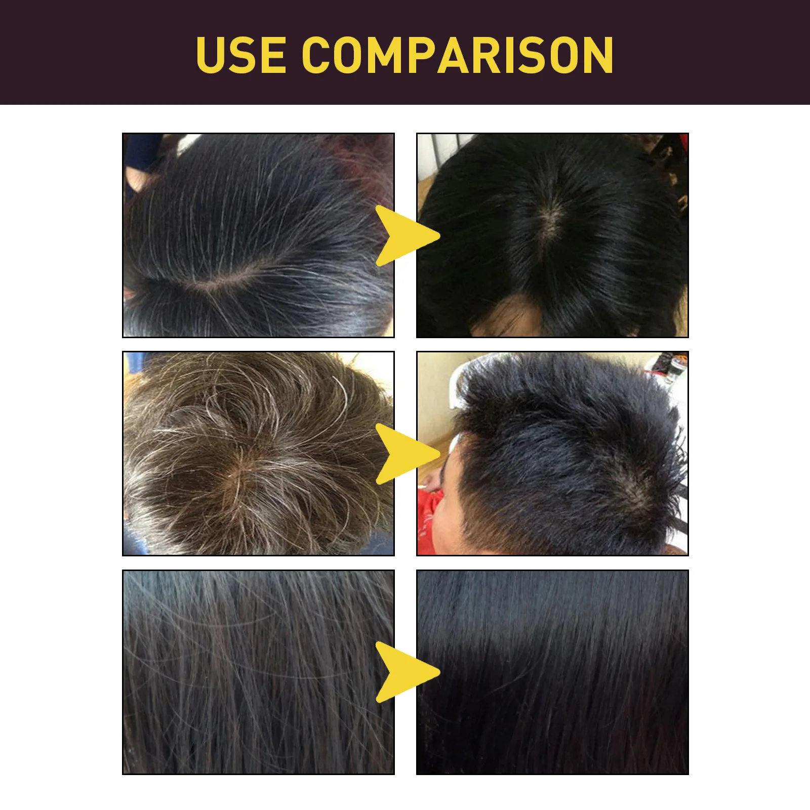 Champú de Color de cabello a base de hierbas naturales, 3 en 1, para Color de grano, marrón oscuro, negro, gris, 100ml Revestimiento Universal para hombre y mujer