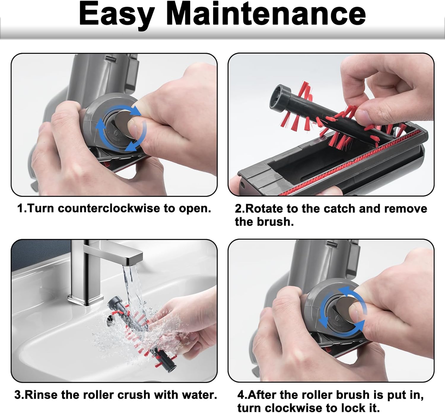 Mini Motorized Brush Head For Dyson V6 DC45 DC58 DC59 DC61 DC62 DC74 Stick Vacuum Cleaner Head Quick-Release Replacement Parts