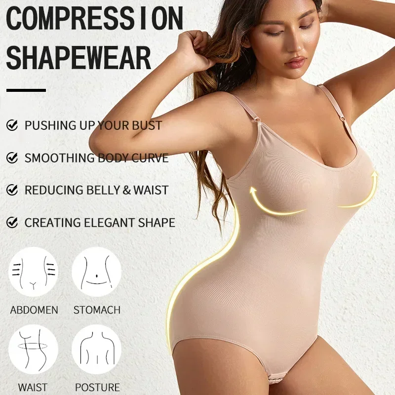 Body moldeador sólido sin costuras de 1 pieza, moldeador de cuerpo más delgado para levantamiento de glúteos y Control de barriga, ropa interior y ropa moldeadora para mujer