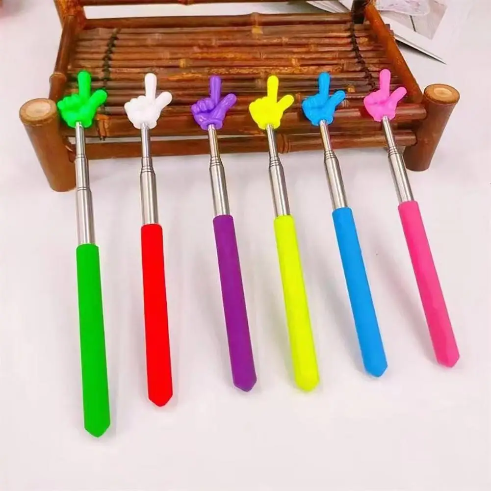 Electronic Whiteboard Pointer Finger Reading Stick Telescopic Stainless Steel Teaching Stick Lightweight Whiteboard for Reading