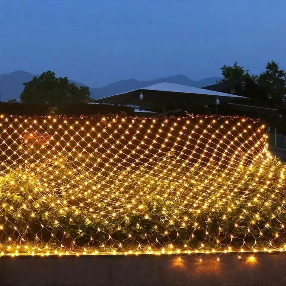 LED Net Mesh Fairy Light 1.5*1.5M 3*2M Outdoor Waterproof Twinkle Curtain String Lamp 110V 220V Xmas Wedding Party Decor