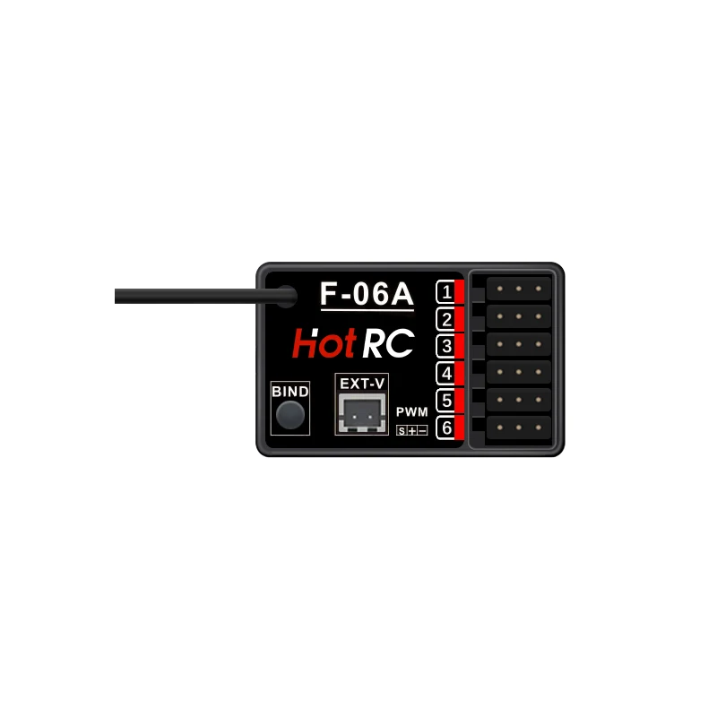 HOTRC DS-600 6CH 2.4GHz เครื่องส่งสัญญาณวิทยุรีโมทคอนโทรล F-06A PWM 6 ช่องสําหรับ RC เรือ