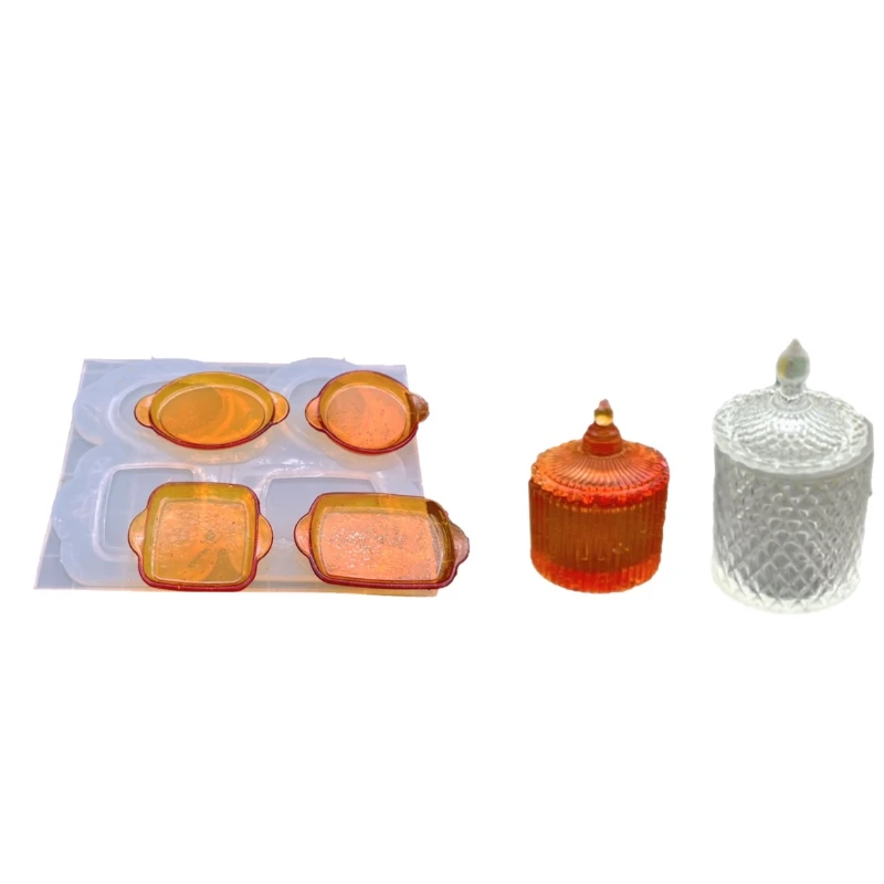 Miniature อาหารขนมบิสกิตบนงานไม้หม้อแม่พิมพ์ขนมหวานมินิถาด Uv แม่พิมพ์เรซินซิลิโคนแม่พิมพ์