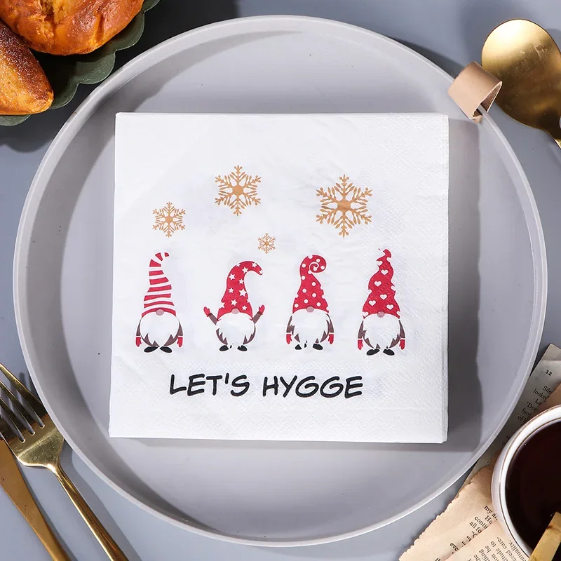 10/20 шт., одноразовые бумажные салфетки с принтом