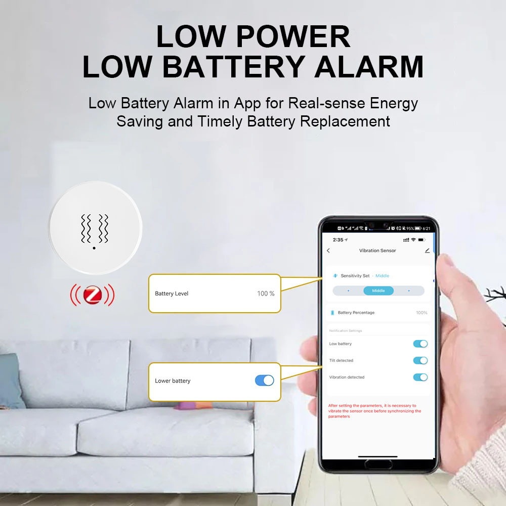 Умный датчик вибрации Tuya Zigbee, детектор наклона, защита дома, приложение Smart Life, монитор в реальном времени, уведомление о тревоге
