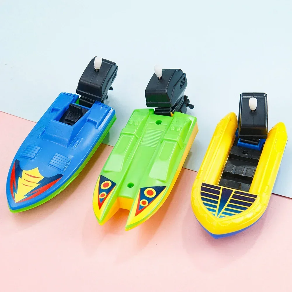 1 PC เรือเร็ว Clockwork ของเล่นเรือ WIND UP ของเล่นลอยน้ําของเล่นเด็กคลาสสิกอ่างอาบน้ําอาบน้ําของเล่นเด็กของเล่นเด็ก