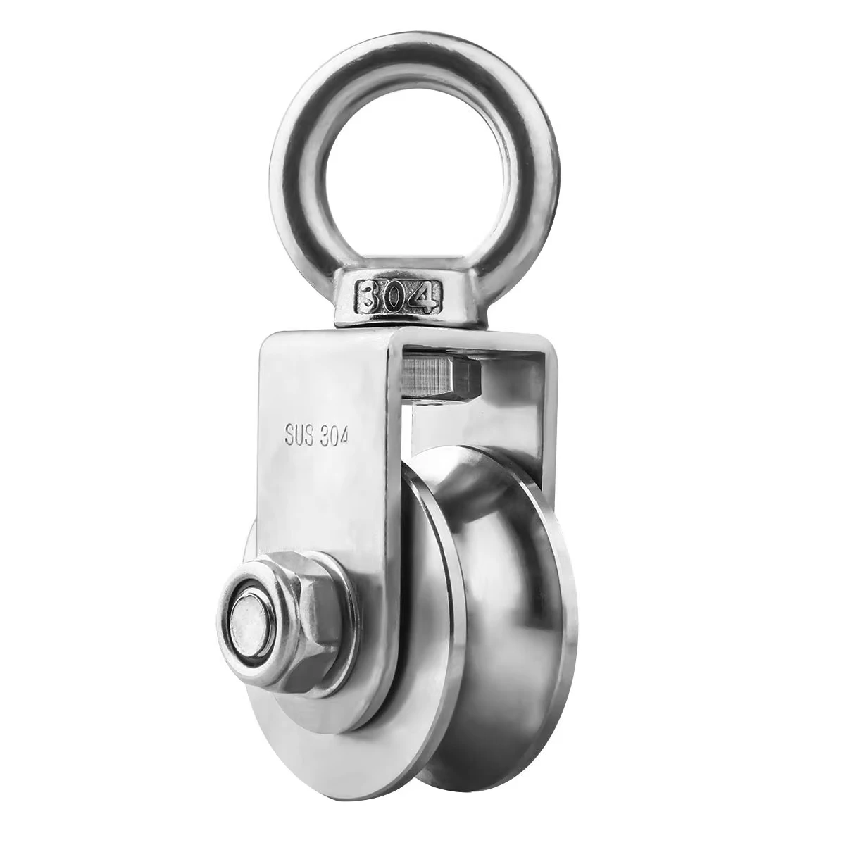 U Type Swivel Pulley 304 Stainless Steel Duplex Bearing Super-Silent Detachable Rotation Pulley System Gym Traction Wheel