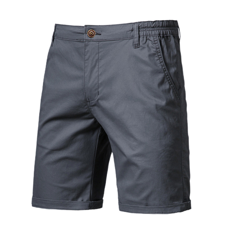 2024 neue Sommer 100% Baumwolle Shorts Männer Einfarbig Elastische Taille Kurze Hosen Hohe Qualität Casual Business Social männer shorts