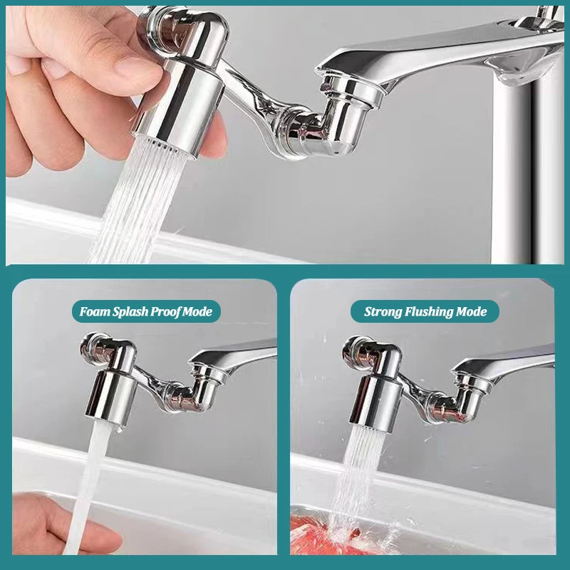 1440 ° Küche Skalierbare Metall Wasserhahn Belüfter Badezimmer Wasserhahn Spritzwassergeschützte Bubbler Wasserhahn Filter Düse Wasserhahn Wasser Sparen Extender