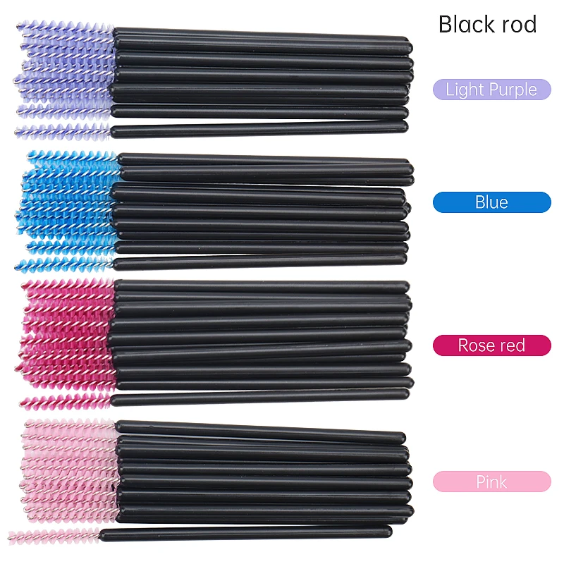 Bộ 50 Trang Điểm Lông Mi Bàn Chải Dùng Một Lần Pha Lê Chải Chân Mày Kim Cương Tay Cầm Mascara Cây Đũa Phép Applicator Hàng Mi Nối Dài Dụng Cụ
