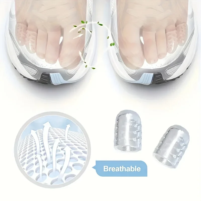 Protectores de dedos de silicona transparentes y transpirables, 20 piezas, previenen ampollas, callos y maíz, cómodos con alta elasticidad