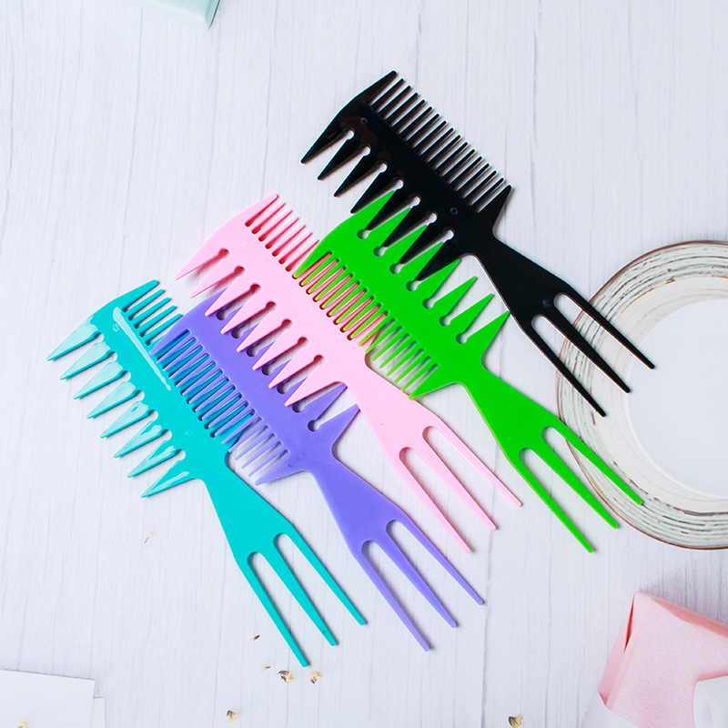 Peines de pelo 3 en 1 con dientes grandes y doble cara para mujer, peine antiestático para cabello rizado, estilismo de peluquería para hombres