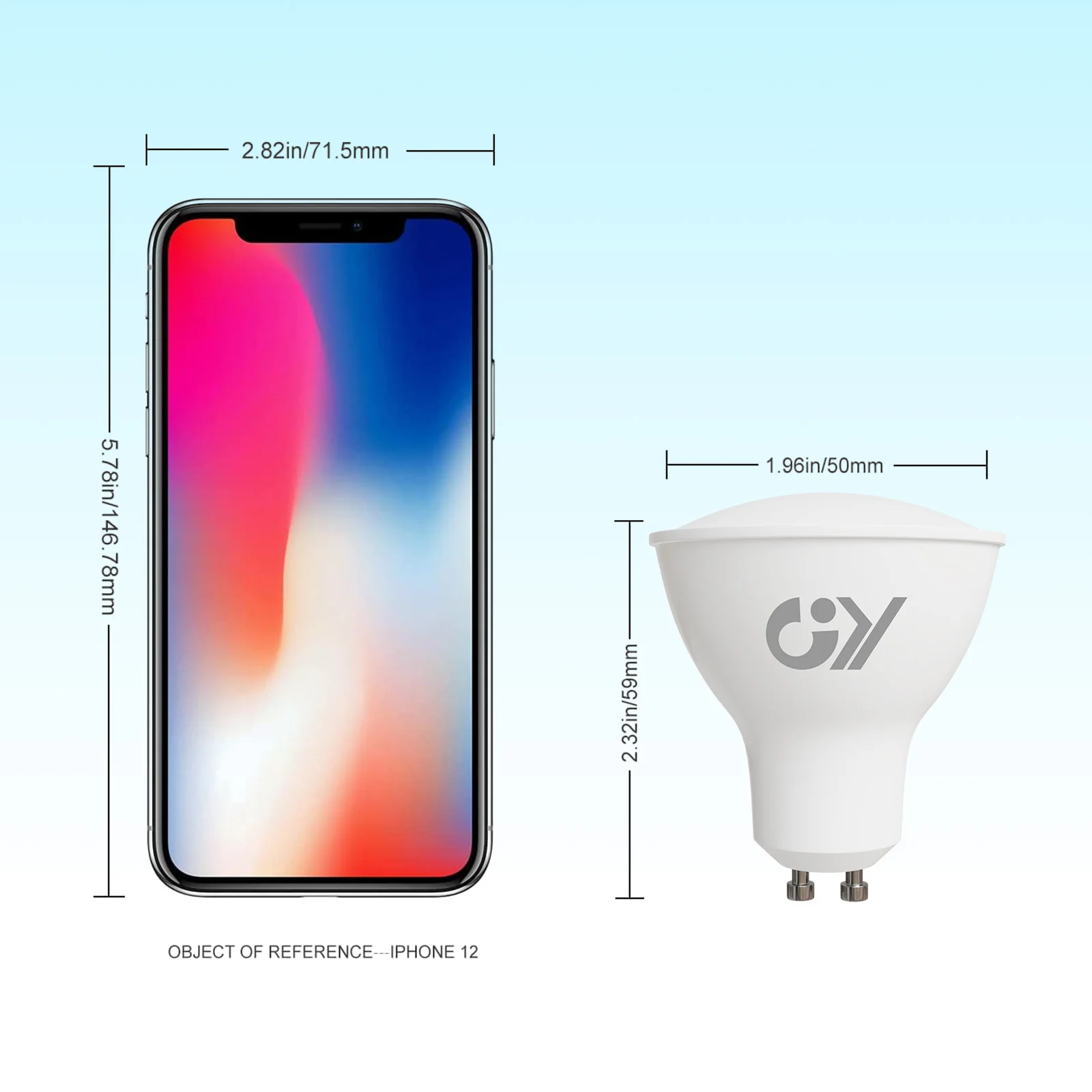 GY GU10 LED Light Bulb 10W 1100 Lumens, 100W Halogen Replacement, 120° Wide Beam Non-dimmable GU10 LED Bulbs