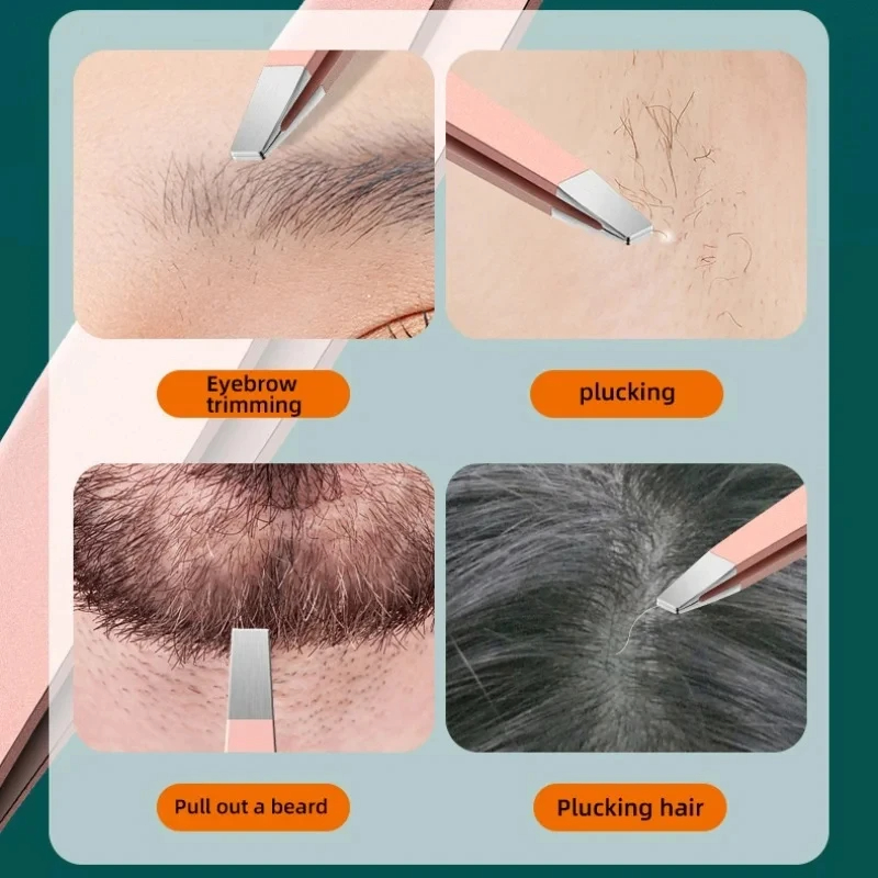 4 pièces, Kit de pincettes de grande précision, twiseur pour sourcils, pour cheveux incarnés, pour plumer les cheveux, pour les cheveux du menton, pour hommes et femmes