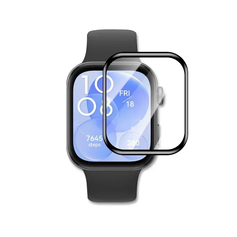 Proteggi schermo per Huawei Watch Fit 3 Proteggi schermo curvo 3D per Huawei Watch Fit3 Pellicola protettiva ultra-HD a copertura totale