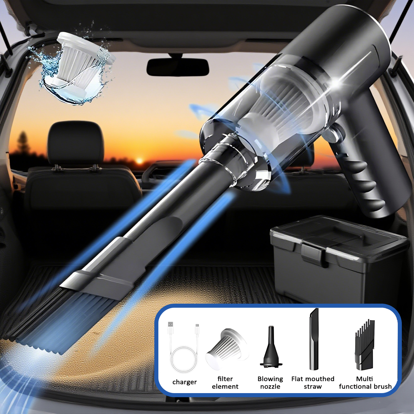 Wireless Mini Vacuum Cleaner Portable Dust Collector Dry And Wet Home Car Dual-Use Handheld Cleaning Appliances USB Charging