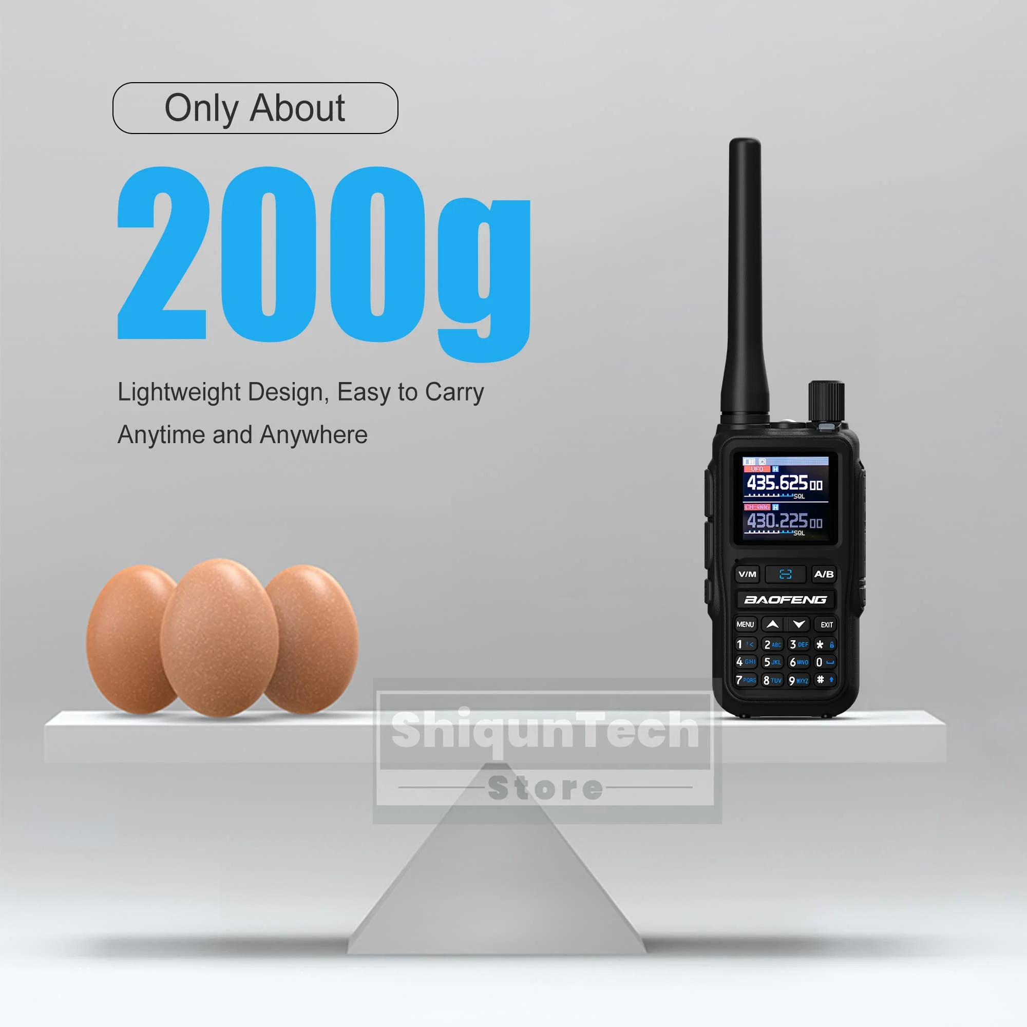 Baofeng 5R Mini-Funkgerät, Bluetooth-Programmierung, schnelle Kopierfrequenz, leichtes Dualband-Walkie-Talkie, 999-Kanal-LED-Taschenlampe