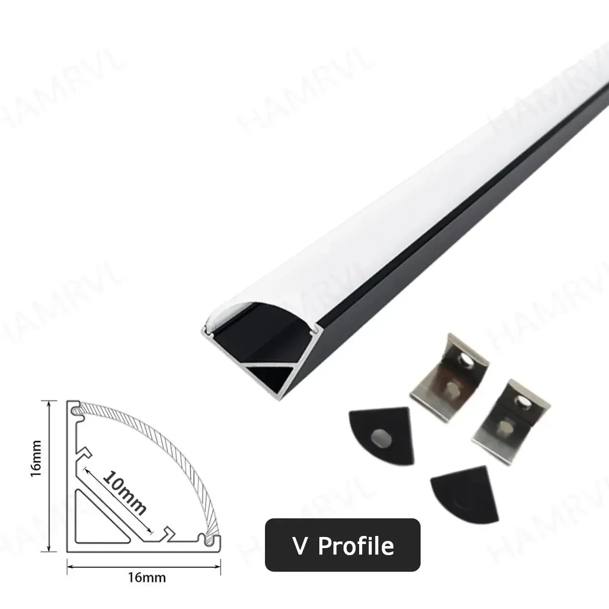 2–30 Stück/Packung LED-Aluminiumprofil, 0,5 m/Stück, U/V-Form, geeignet für 8–12 mm LED-Lichtleisten, Gehäuse, Kanal, Dekormaterialien