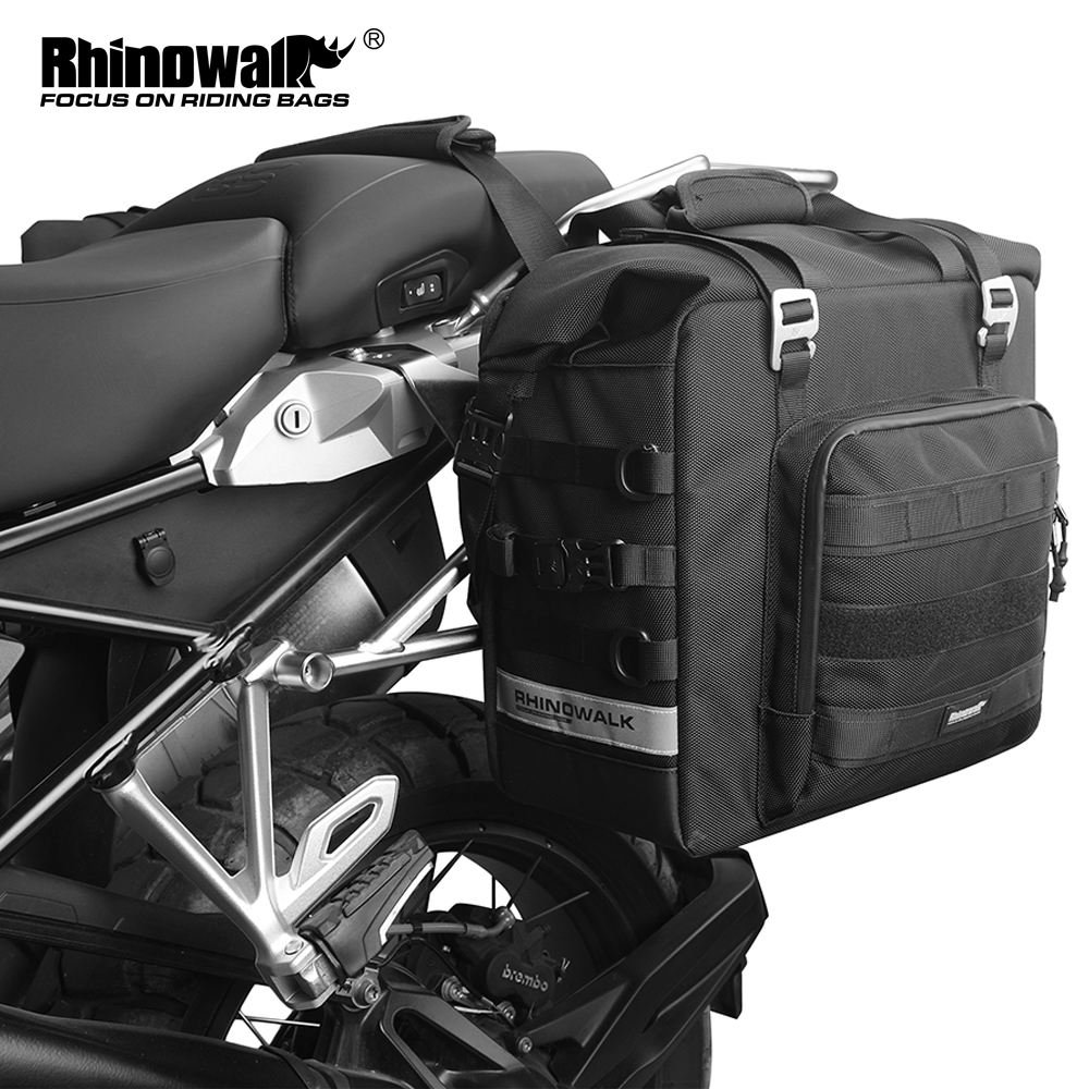 Мотоциклетная Боковая Сумка Rhinowalk, водонепроницаемое седло, 25L-32L, расширяемая сумка Pannier, быстросъемная сумка для хранения в форме 3d-мотоцикла, 1 шт.