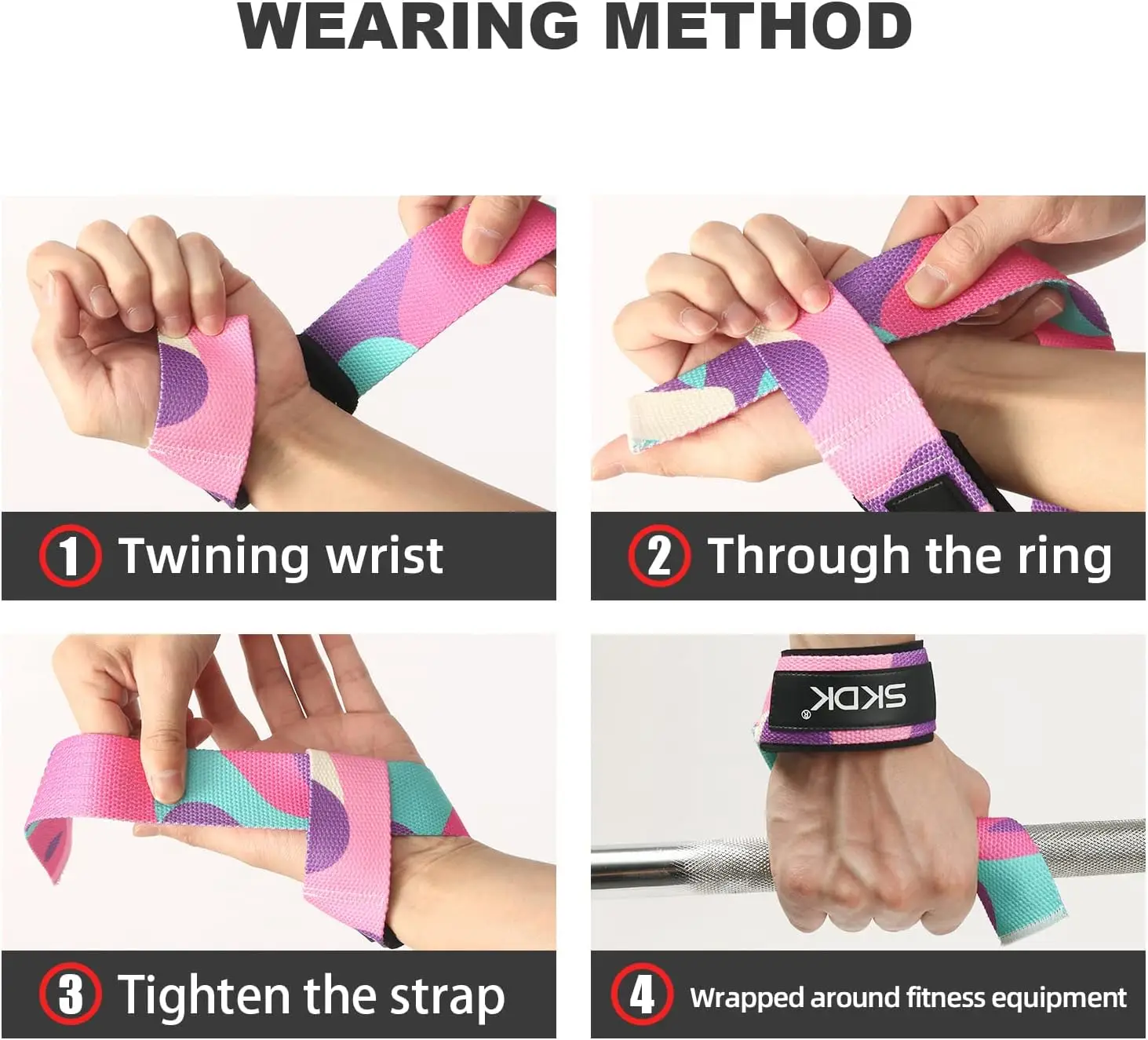 Correas de muñeca para levantamiento de pesas, bandas de refuerzo antideslizantes ajustables para entrenamiento de fuerza, soporte de levantamiento de Fitness, banda de agarre deportiva, 2 uds.
