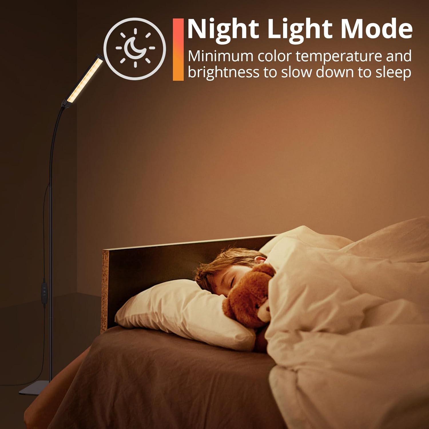 LED Stehle uchte dimmbar 3 Farbe 5 Ebenen mit Fernbedienung Timer einstellbare stehende Schwanenhals leuchte zum Lesen im Wohnzimmer