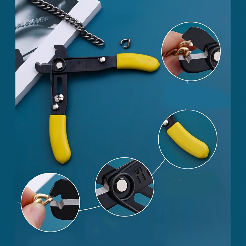 Jewelry Chain Clamp Pliers - Riveting Tool, DIY Chain Cutter & Opener, Adjustable Toothless Pliers for Jewelry Making