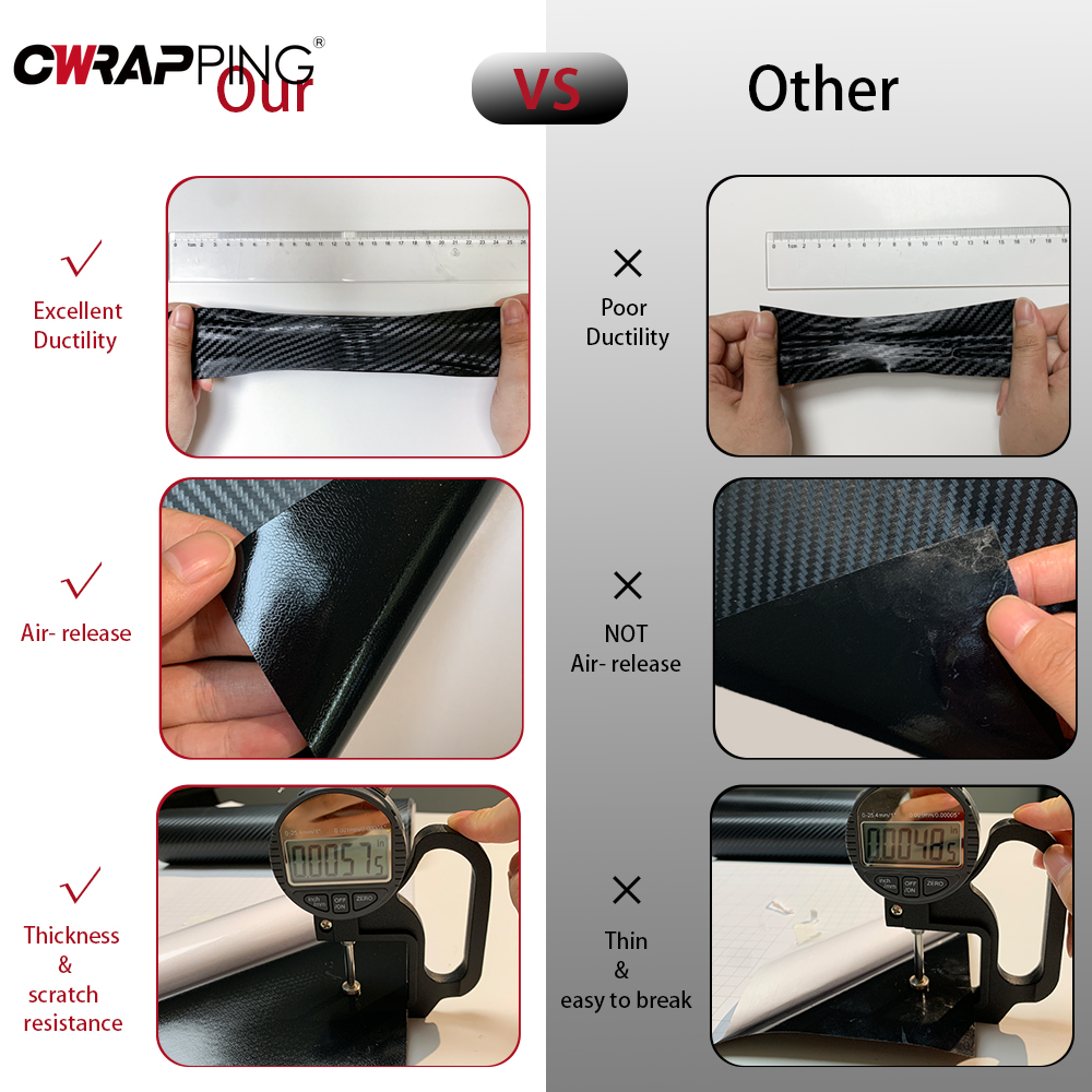 2D-9D Koolstofvezel Wrap Waterdichte Autostickers Vinyl Auto Tuning Motorstickers Glanzend Mat Zwarte Auto Zelfklevende Vinyl Wrap