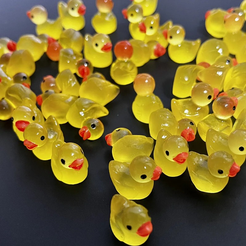 50 Mini Yellow Ducks Night Light Duck Accessories Mini Characters Mini Ducks Mini Landscape Home Decoration