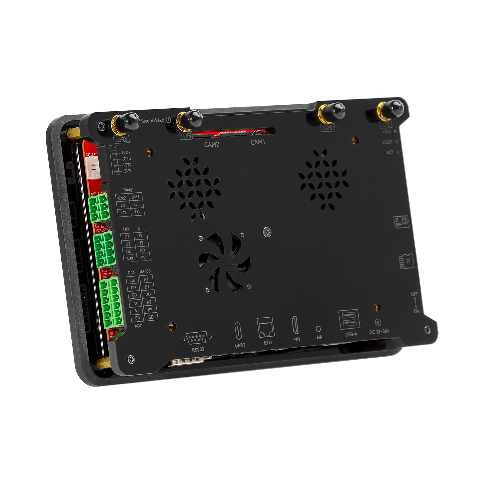 Raspberry Pi CM4 7-дюймовый дисплей, модуль HMI, терминал Pi с поддержкой Wi-Fi, BLE, 4G и LoRa, универсальный дизайн с промышленных интерфейсами