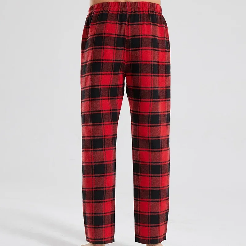 Modische, lässige, karierte, rot karierte Pyjamahose, neue Herren-Pyjama mit Karomuster, weiche und bequeme Hose mit elastischem Bund