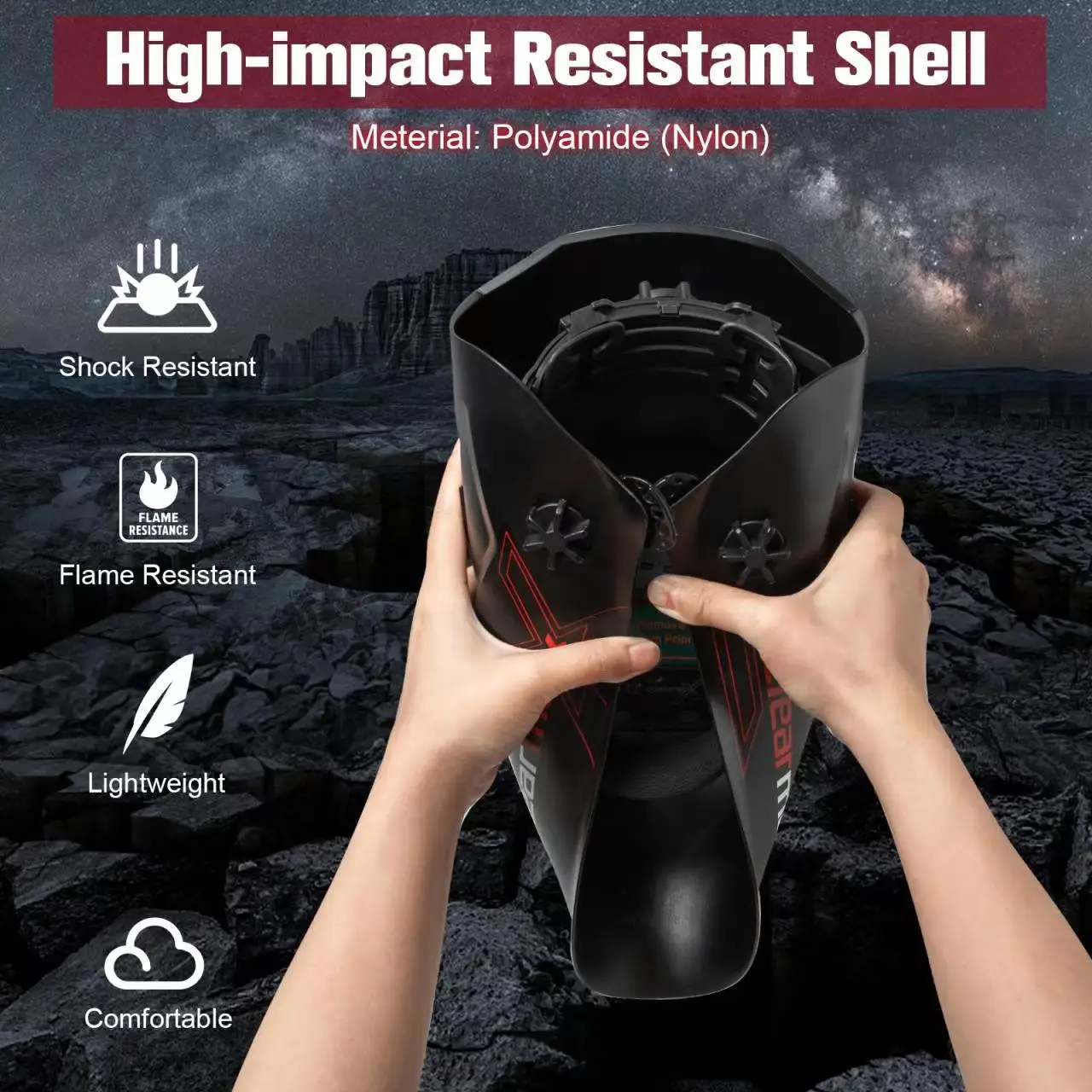 ARCCAPTAIN Welding Helmet Welder Mask Chameleon Large View True Color Solar Power Auto Darkening Welding For Arc Weld Grind Cut