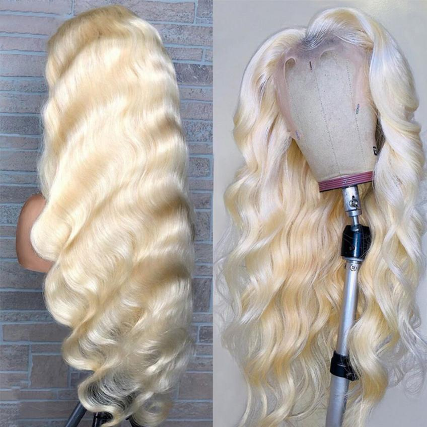 Blonde, gewellte Lace-Front-Perücke, HD-transparente Spitze, 13 x 4 13 x 6 Echthaar-Perücke, 613, vorgezupfte Vollfront-Perücken für schwarze Frauen
