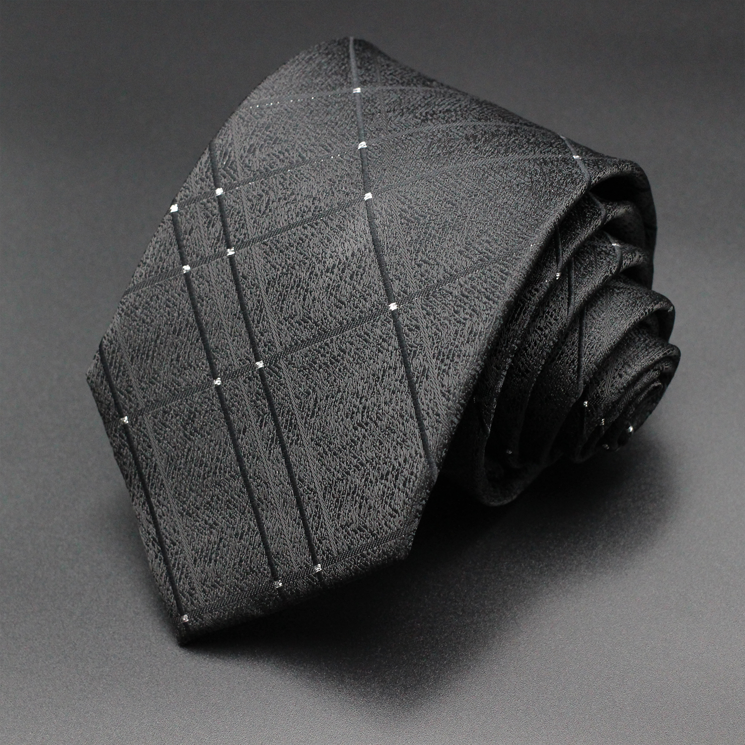 Luxe zwarte kleuren 8 cm herenstropdas Paisley gestreepte jacquard das zakelijke stropdassen voor mannen