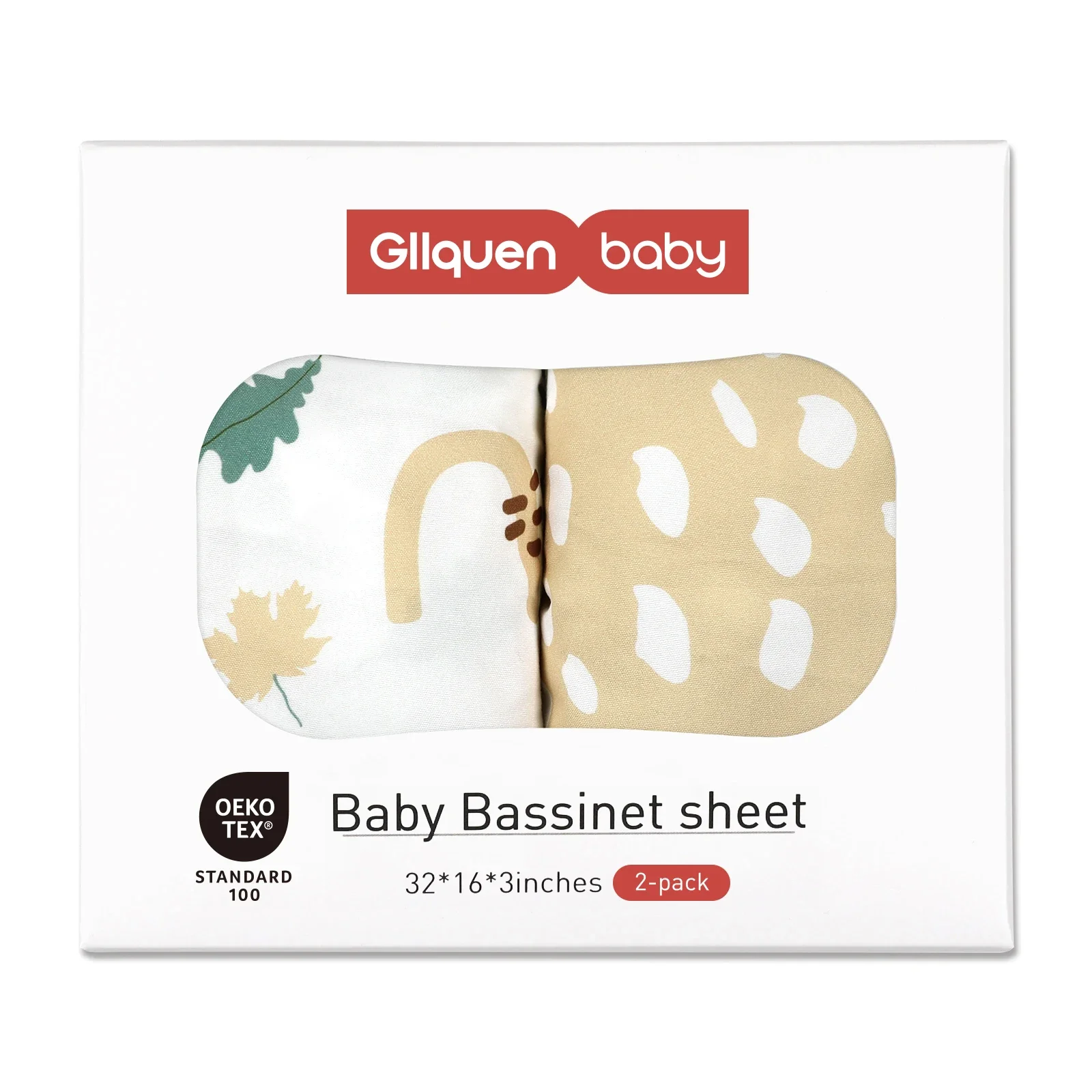 Gllquen-sábana para cuna de bebé, paquete de 2 sábanas ajustadas para colchón, sábanas de cuna de viaje elásticas transpirables para niños y niñas