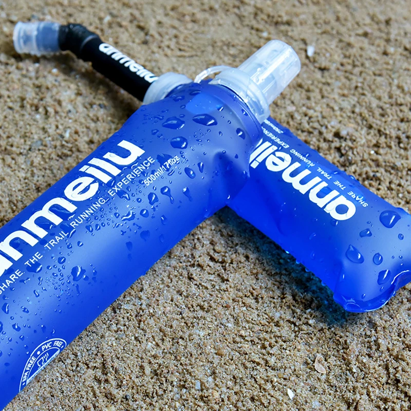 250/500ml 초경량 접이식 물병 BPA 무료 밀짚 야외 스포츠 용품 하이킹 러닝 사이클링 소프트 플라스크 워터 가방