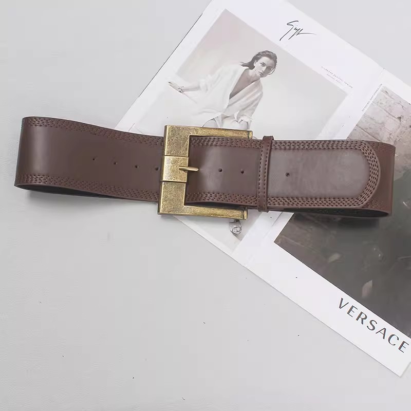 Fajas de cuero PU Vintage para mujer, corsés de vestido femenino, cinturones de cintura, cinturón ancho de decoración, moda de pasarela, R187