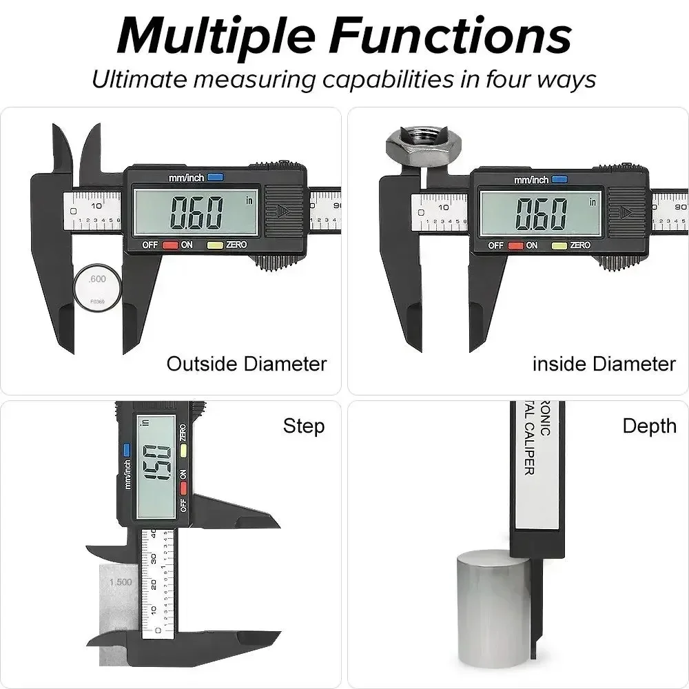 Electronic Digital Caliper Carpentry Tools Carbon Fiber Dial Tool 150 Mm Microcirculation Measurement Tool Pied a Coulisse Hand